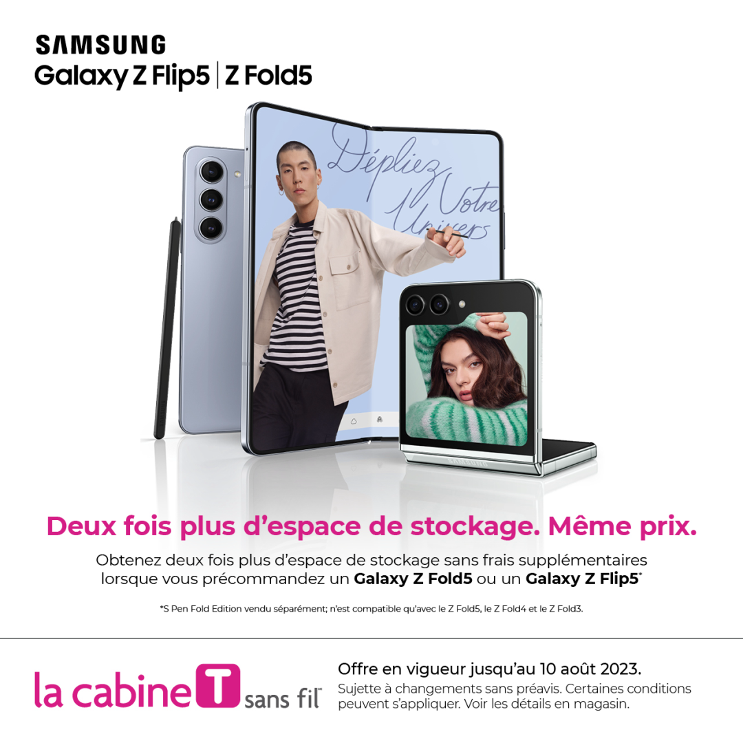 Obtenez deux fois plus d’espace de stockage lorsque vous précommandez un Galaxy Z Fold5 ou un Galaxy Z Flip5 icon