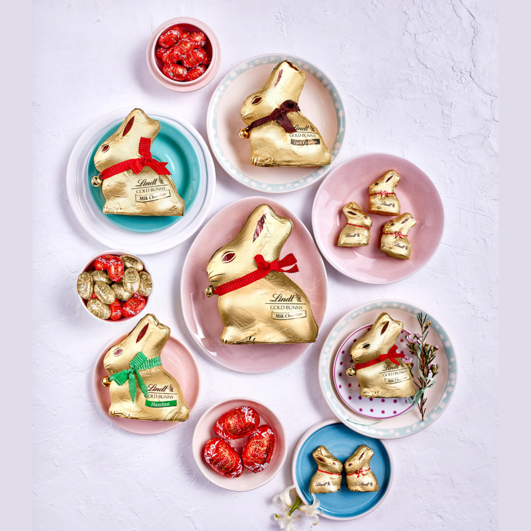 Assortiment de lapins Lindt GOLD BUNNY et d’œufs en chocolat icon