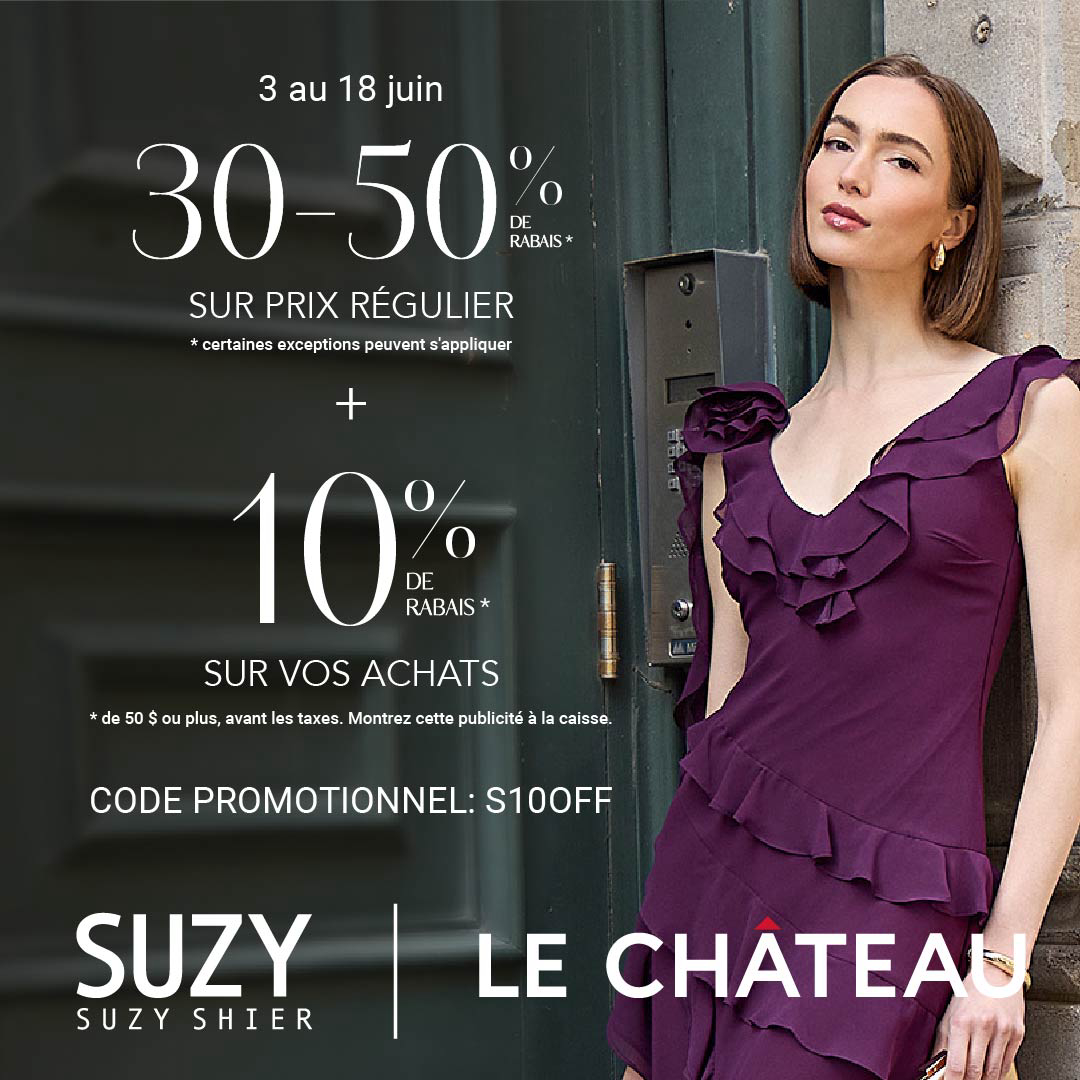 Suzy Shier – Rabais de 30 à 50 % sur le prix courant  + rabais additionnel de 10 % icon