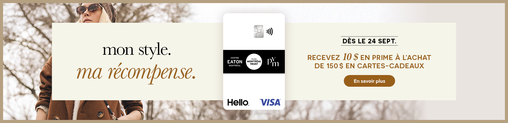 Recevez 10 $ en prime à l'achat de 150 $ en cartes-cadeaux. Dès le 24 sept.